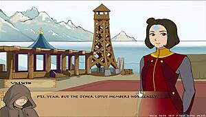 yo, busty korra gives an epic handjob in this hentai scene