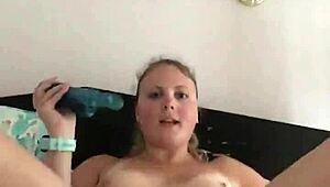 Really cute amateur blonde teen plays with butt plug and dildo, reaching orgasm in her holes. Check panty bank for used panties