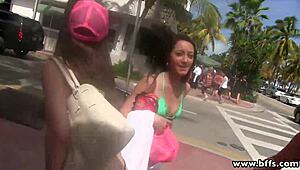 Best friends celebrating spring break with a wild party