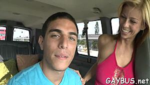 Two gay guys sucking cocks and bareback fucking in a casual hookup