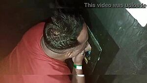 i-i took my friend to the blowjob booth for some gay oral fun