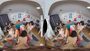 Naughty America VR fun with Brooklyn Gray, Gianna Dior, and Liv Wild in dorm