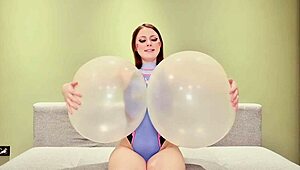 Wow, Perverted D.Va from Overwatch Gets Horny Riding Giant Balloons! She Blows and Talks Dirty!