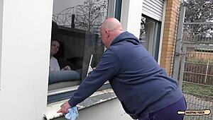 Blonde German housewife enjoys amateur pussy drilling for cash.