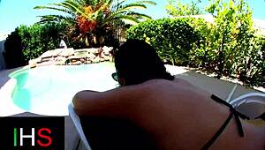 Beautiful interracial couple in steamy action