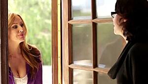 Busty Lesbian Cougar Scissoring with Cheerleader Babe in Hot Oral Action