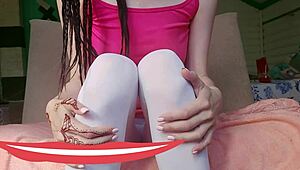 My Mistress’s Slender Legs and Large Labia in Wet Hairy Pussy Foot Fetish