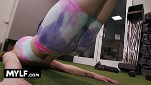 Busty Redhead Lilian Stone Bangs Hard with Trainer at Gym