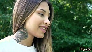 Super hot teen seduces grandpa, fucks him hard, and swallows his load