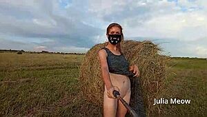 Juli Smith Undresses in the Field