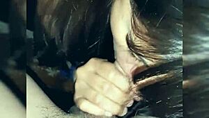 Latina Rushes Deepthroat Before Boyfriend Arrives Outdoors.