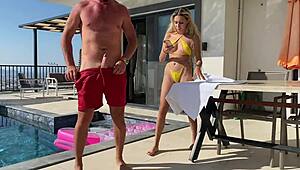 Amateur couple outdoor passion with blowjob and bent over