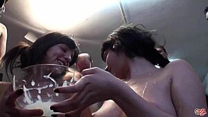 Lora Row and Fayna Vergara team up for their first wild bukkake