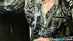 euro skank craves messy bukkake in sexy heels