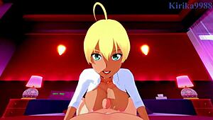 Erina nakiri says, 'feel my big tits' during intense sex with ikumi mito in pov hentai