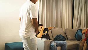 uh, my stepmom and stepdad bang me in the ass first time, while my cuck boyfriend watches, oops naty delgado, kathalina7777.