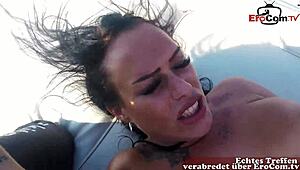 german amateur milf with big tits enjoys outdoor boat sex