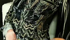 euro skank craves messy bukkake in sexy heels