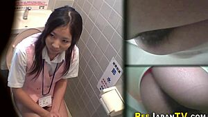 Asians piss in toilet and shock with hidden cam!