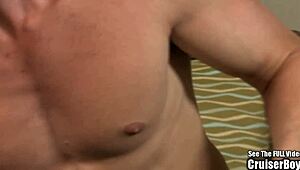 Angry Hunk Strokes Cock on Sofa, Cums Instantly