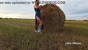 Juli Smith Undresses in the Field