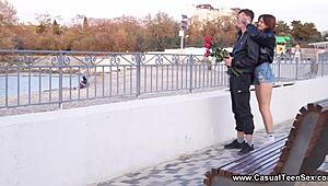 casual teen 18+ sex with fresh busty redhead queenlin in hardcore close-up pussy fucking and cum