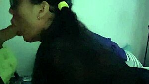 Big tits brunette in lingerie gets blowjob from tattooed pornstar 😍