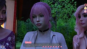 Rough anime hottie bent over for fingering