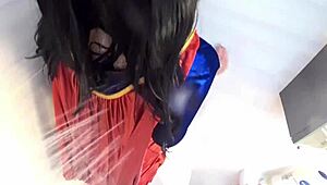 supergirl save the day and recive a orgasm