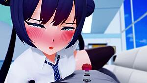 Kisaki Provides Hand Assistance in 3D Cartoon