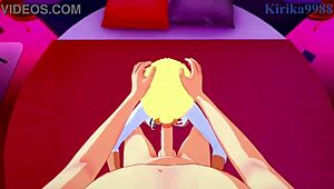 Erina nakiri says, 'feel my big tits' during intense sex with ikumi mito in pov hentai