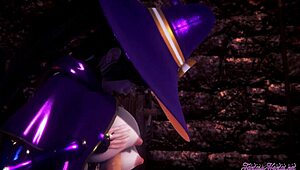 mona from genshin impact in 3d hentai. boobjob and hard fucking in anime style.