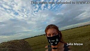 Juli Smith Undresses in the Field