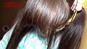 petite nana in cosplay, fingering herself in diaper for shameful orgasm.