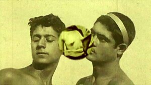 vintage victorian homosexuals sharing intimate moments in retro style