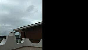 Lunna Vaz And I Fuck On The Balcony During The Party! Big Tits And Ass Exposed.