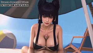 Dead Or Alive Nyotengu Cosplay Titjob Uncensored