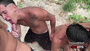 what’s hotter than muscular black guys in bareback action at the beach? part 2!