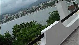 Lunna Vaz And I Fuck On The Balcony During The Party! Big Tits And Ass Exposed.