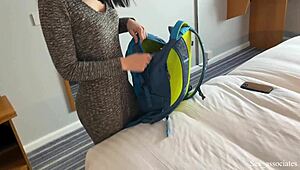 STEPMOTHER SHARES HOTEL BED AND HER ASS WITH STEPSON!