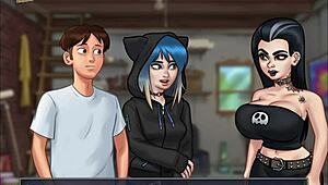 Teen with Small Tits in Cartoon Summertime Saga