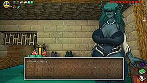 Hornycraft parody hentai game with big cock piglin happy ending