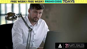 21 Naturals - Gorgeous Blonde Angelika Grays Takes Her Ass Work Very Seriously