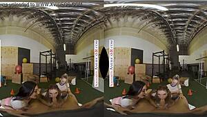 Naughty America unleashes Aiden Ashley, Jazmin Luv, and Lily Larimar on trainer.