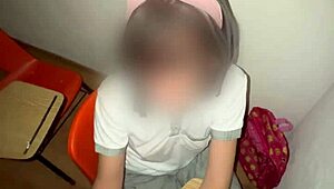 Mexican schoolgirl rides hard in classroom, sucking in HD