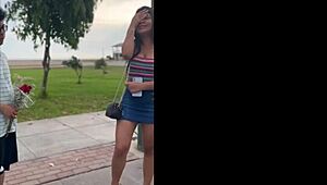 Latina girl dumped, turns into wild whore for revenge on the street