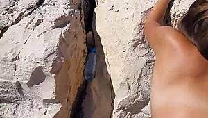 Quick Sex with Hot Teen 18+ on Public Beach in Thrilling POV Adventure