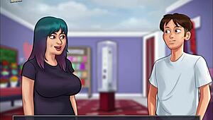 Teen with Small Tits in Cartoon Summertime Saga