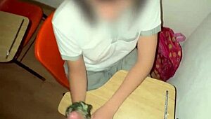 Mexican schoolgirl rides hard in classroom, sucking in HD