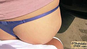 Amazing teen Belle Claire gets pounded in public POV